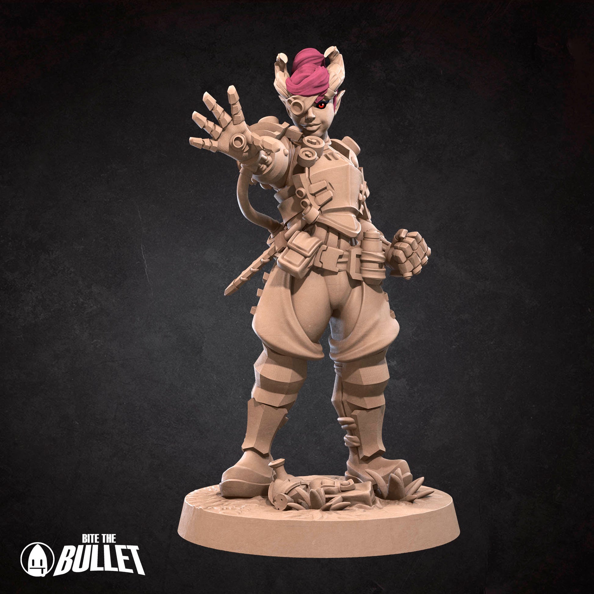 Tiefling Artificer | Bite The Bullet | 35mm Scale | Resin Printed Tabletop RPG Miniature Figures | DND | 5E