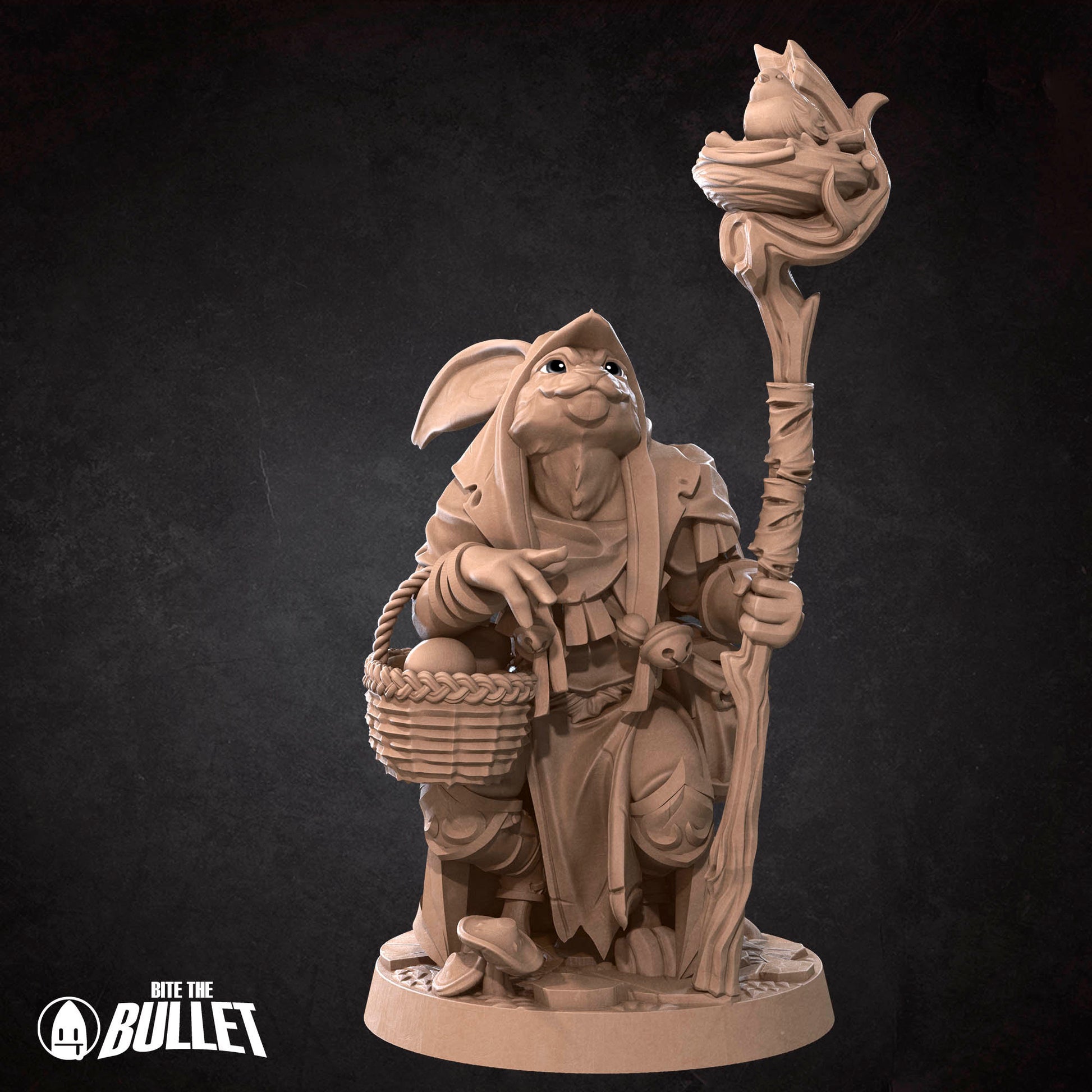 Harengon Druid | Bite The Bullet | 35mm Scale | Resin Printed Tabletop RPG Miniature Figures | DND | 5E
