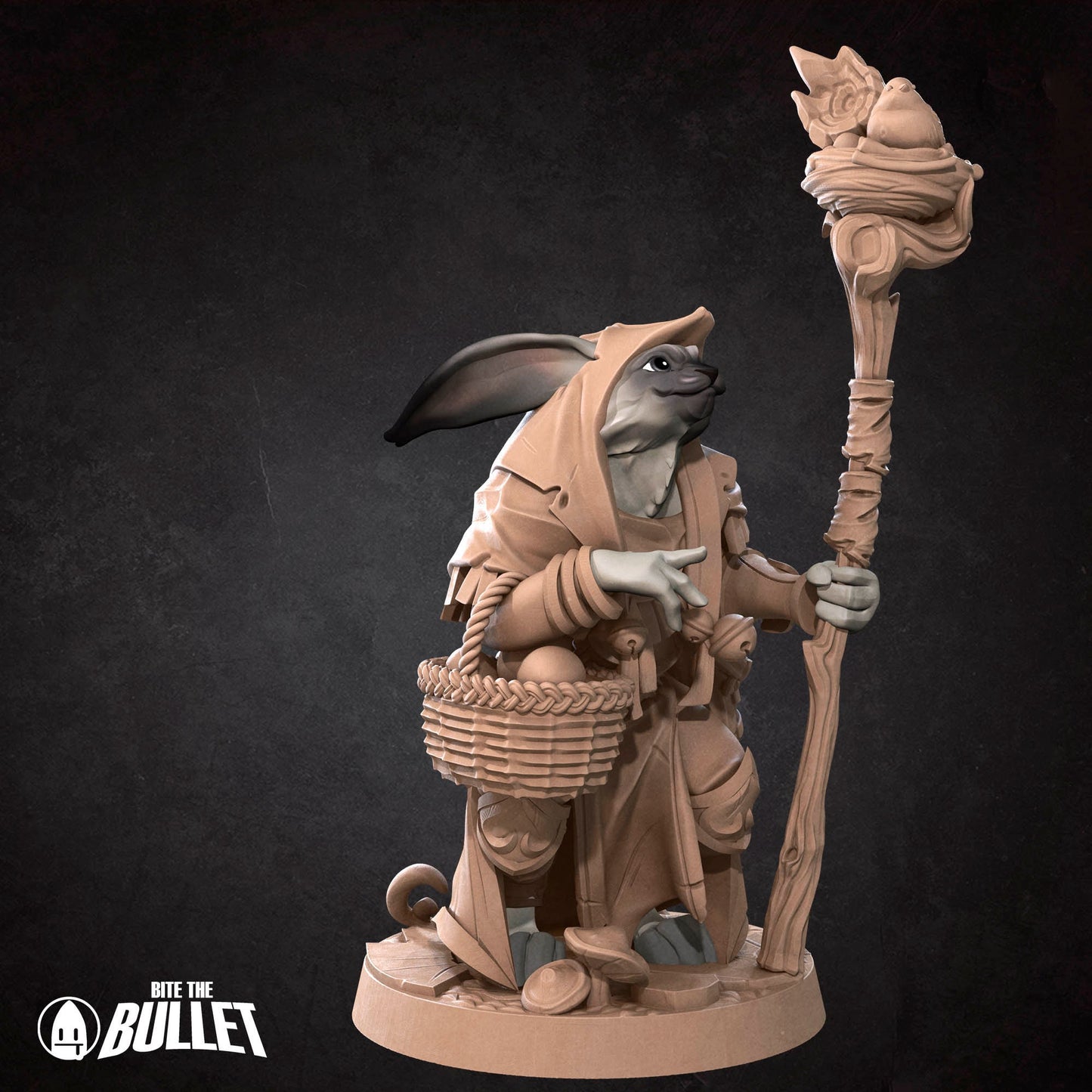 Harengon Druid | Bite The Bullet | 35mm Scale | Resin Printed Tabletop RPG Miniature Figures | DND | 5E