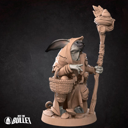 Harengon Druid | Bite The Bullet | 35mm Scale | Resin Printed Tabletop RPG Miniature Figures | DND | 5E