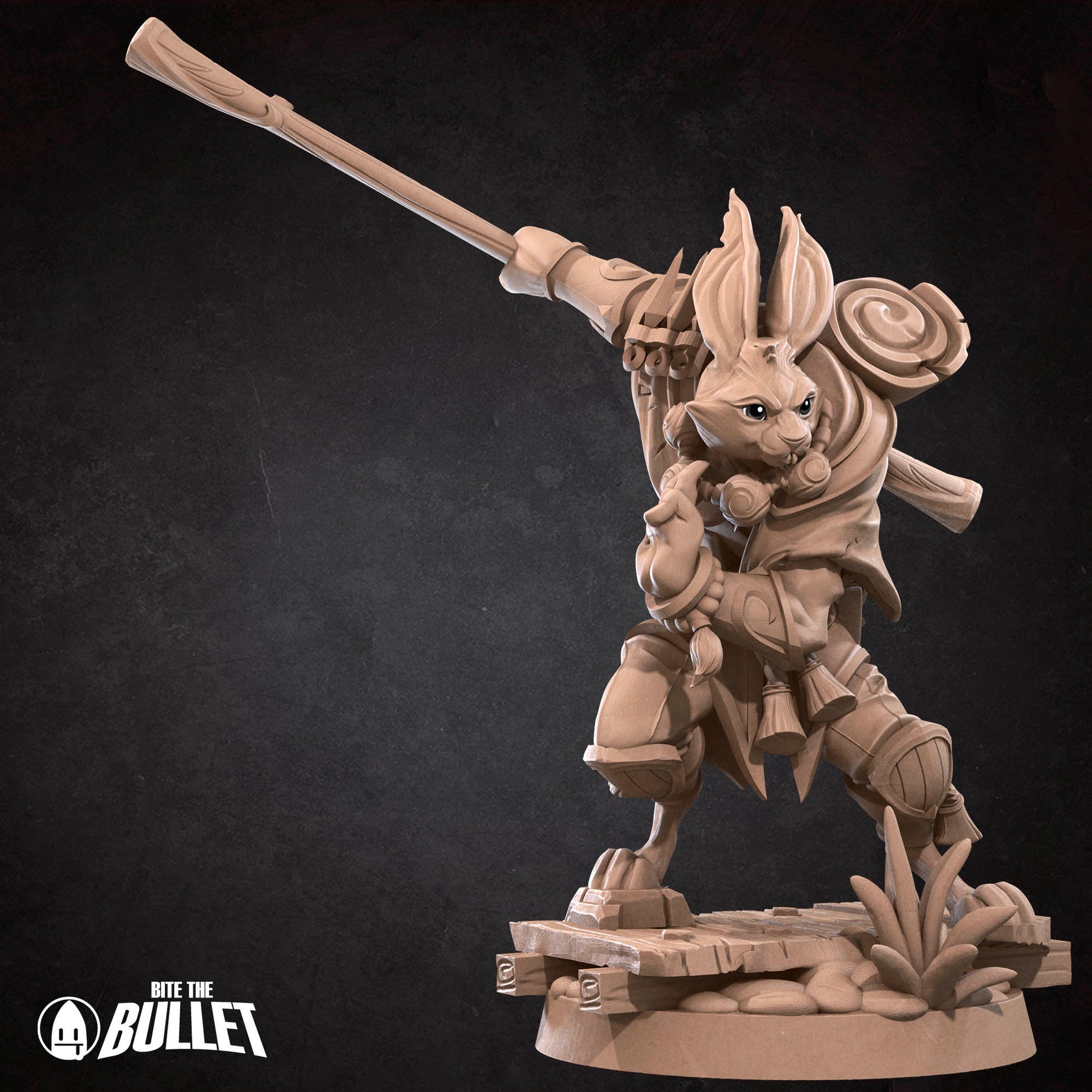 Harengon Monk | Bite The Bullet | 35mm Scale | Resin Printed Tabletop RPG Miniature Figures | DND | 5E