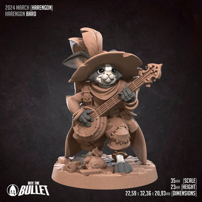 Harengon Bard | Bite The Bullet | 35mm Scale | Resin Printed Tabletop RPG Miniature Figures | DND | 5E