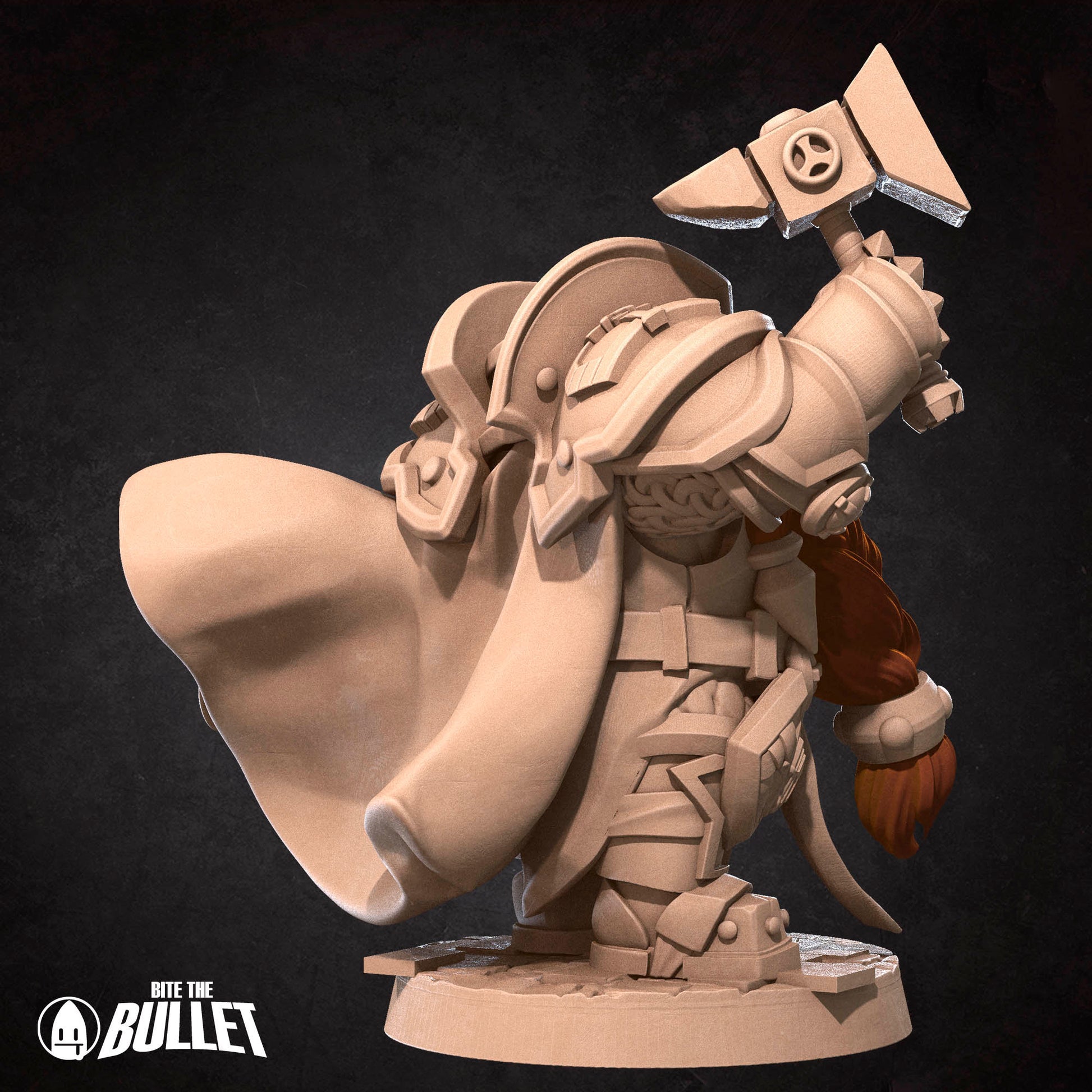 Dwarf High Lord holding his hammer high and triumphant