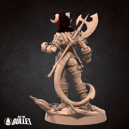 Tiefling Barbarian | NSFW Version | Bite The Bullet | 35mm Scale | Resin Printed Tabletop RPG Miniature Figures | DND | 5E