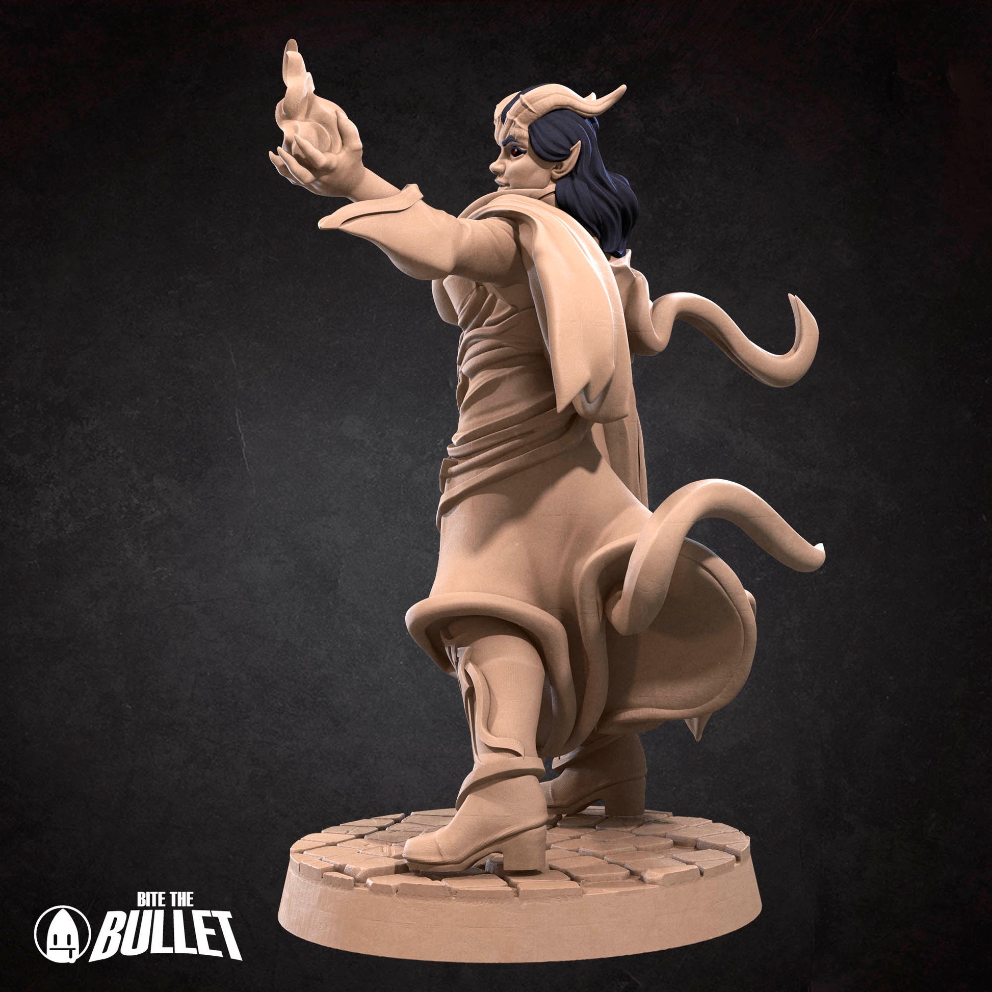 Tiefling Sorceress | Bite The Bullet | 35mm Scale | Resin Printed Tabletop RPG Miniature Figures | DND | 5E