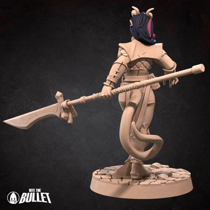 Tiefling Fighter | Bite The Bullet | 35mm Scale | Resin Printed Tabletop RPG Miniature Figures | DND | 5E