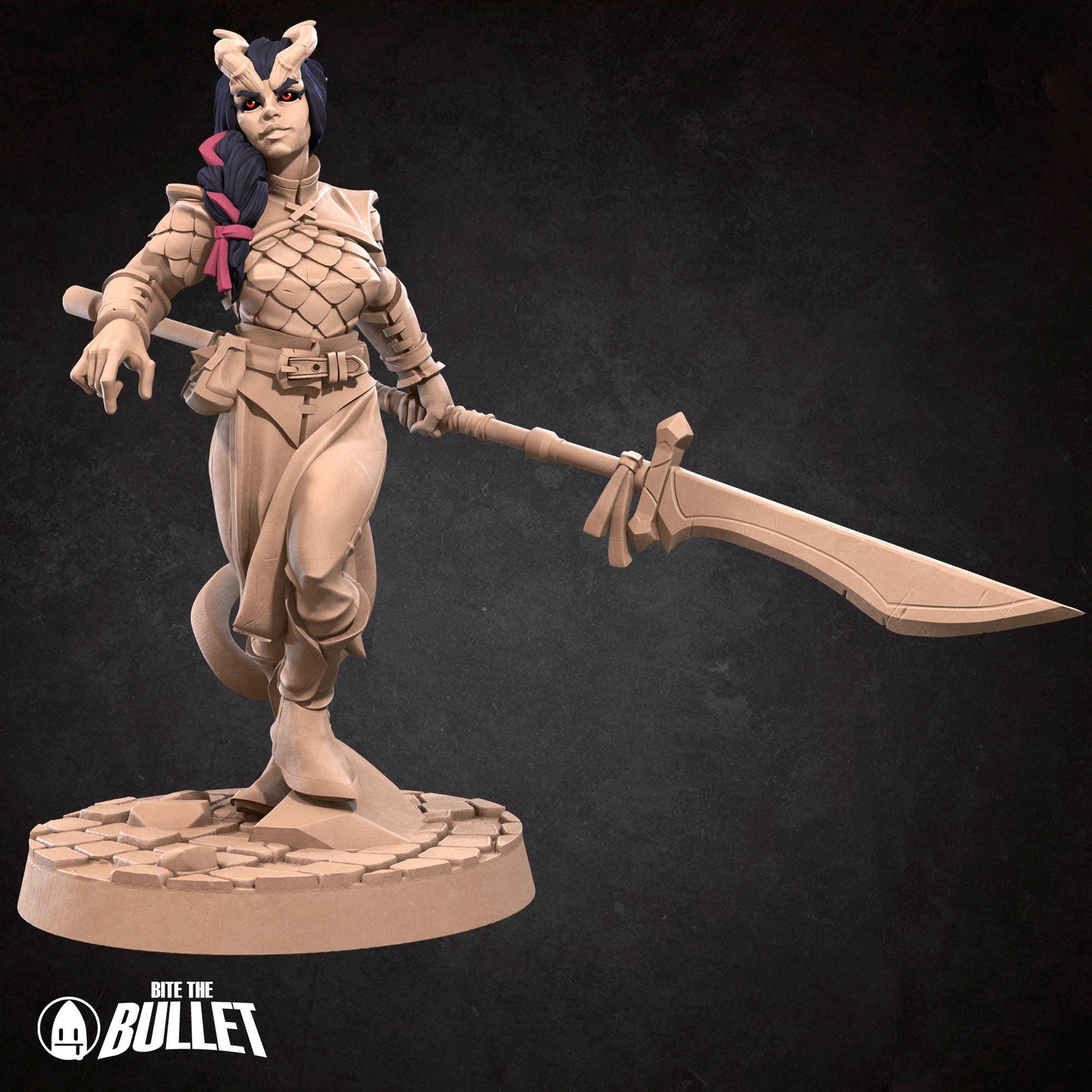 Tiefling Fighter | Bite The Bullet | 35mm Scale | Resin Printed Tabletop RPG Miniature Figures | DND | 5E