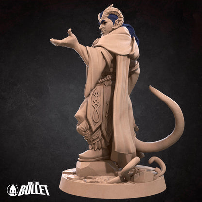 Tiefling Druid | Bite The Bullet | 35mm Scale | Resin Printed Tabletop RPG Miniature Figures | DND | 5E