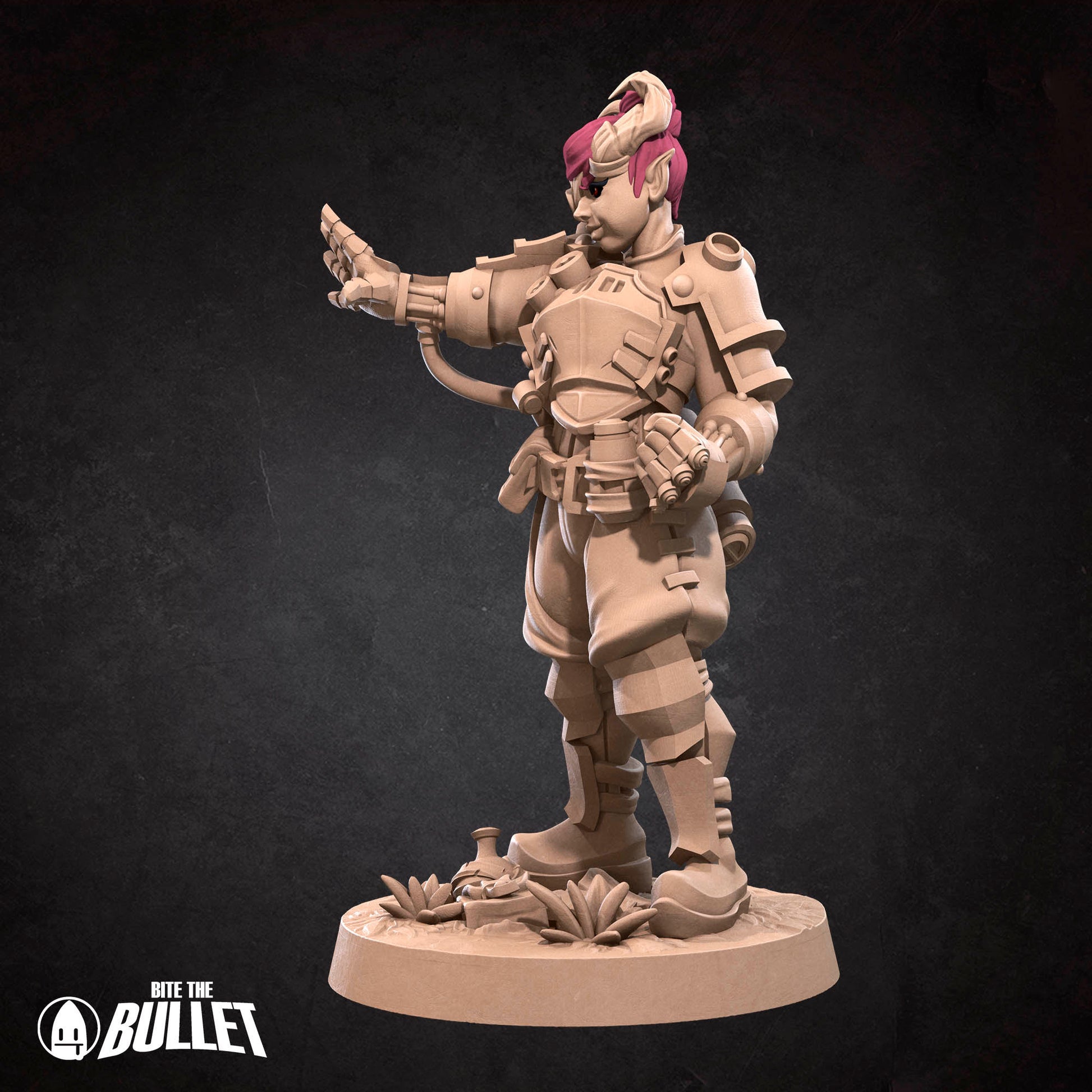 Tiefling Artificer | Bite The Bullet | 35mm Scale | Resin Printed Tabletop RPG Miniature Figures | DND | 5E