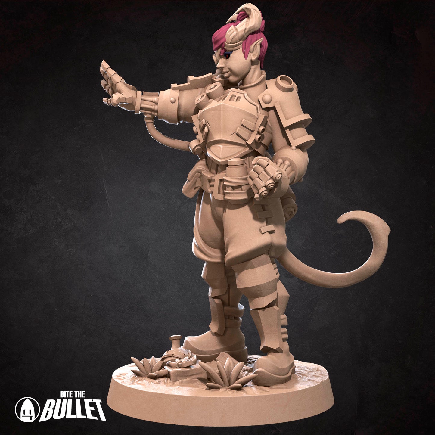 Tiefling Artificer | Bite The Bullet | 35mm Scale | Resin Printed Tabletop RPG Miniature Figures | DND | 5E