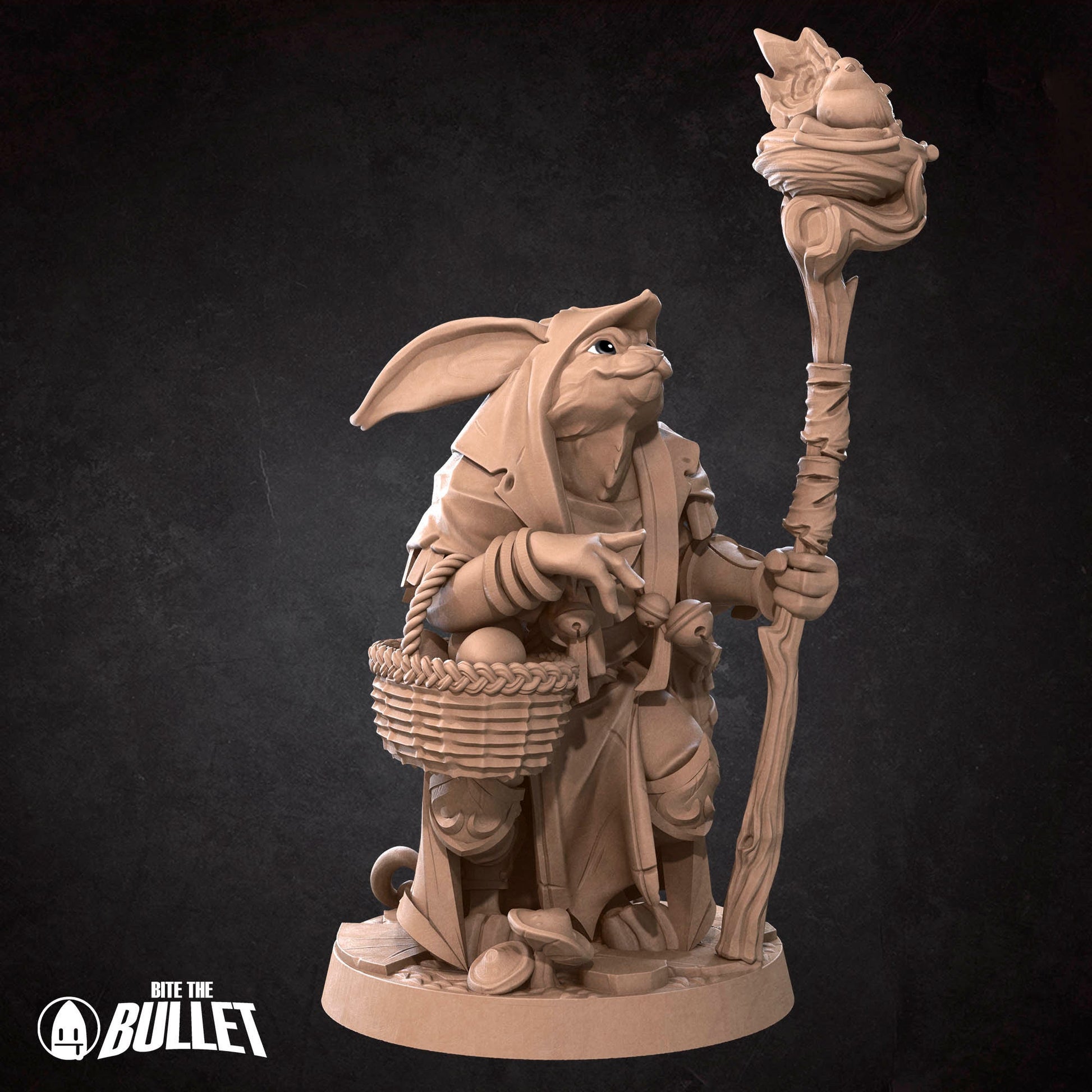 Harengon Druid | Bite The Bullet | 35mm Scale | Resin Printed Tabletop RPG Miniature Figures | DND | 5E