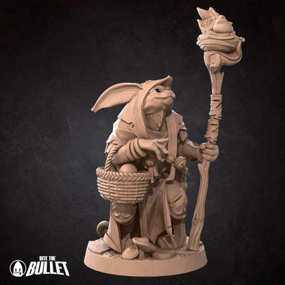 Harengon Druid | Bite The Bullet | 35mm Scale | Resin Printed Tabletop RPG Miniature Figures | DND | 5E