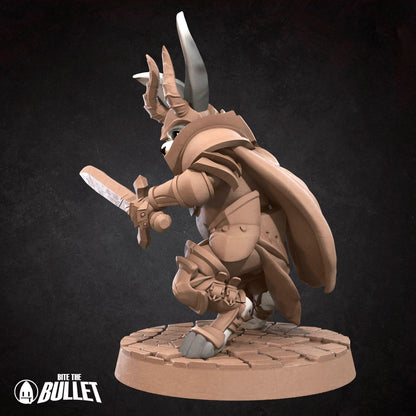 Harengon Warrior | Bite The Bullet | 35mm Scale | Resin Printed Tabletop RPG Miniature Figures | DND | 5E