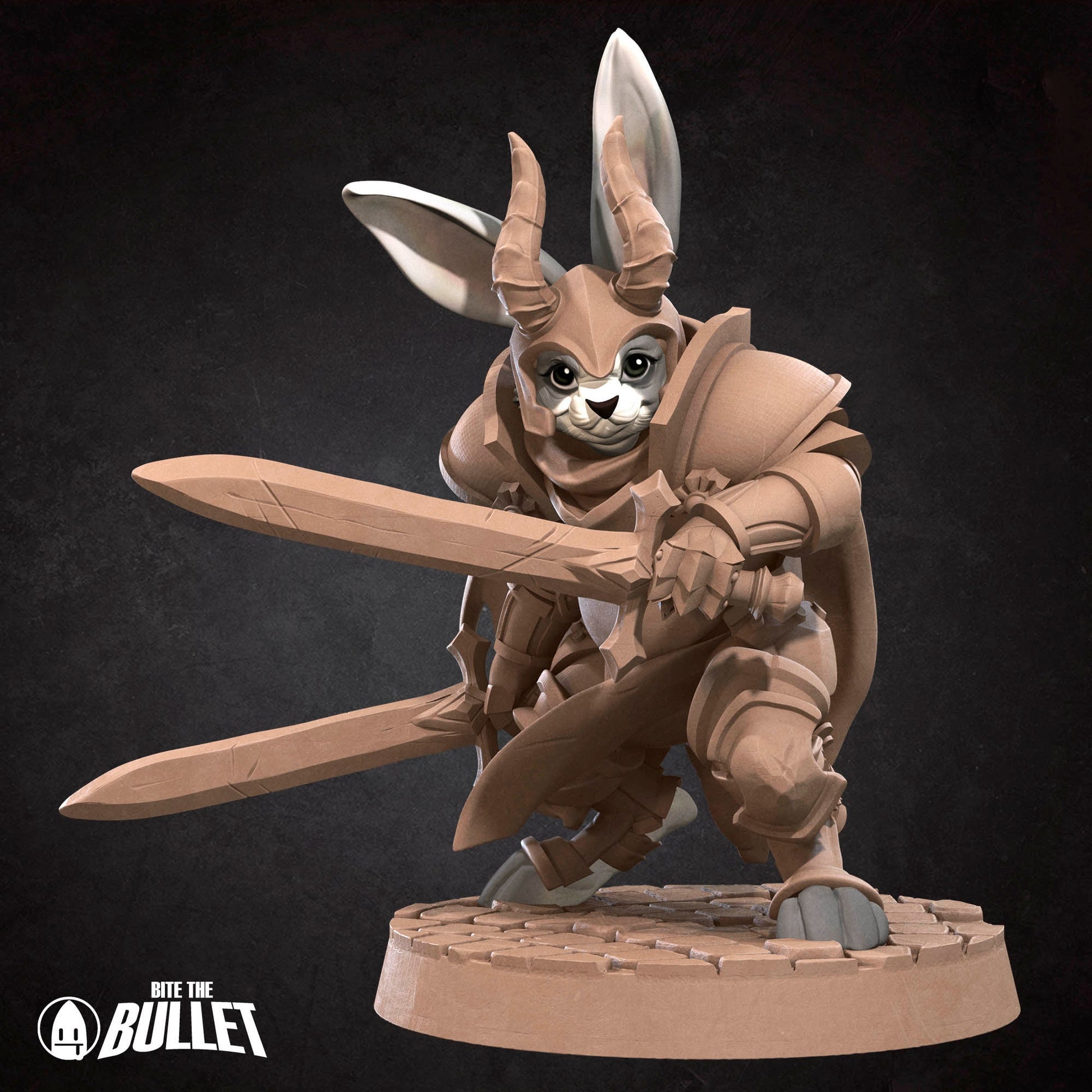 Harengon Warrior | Bite The Bullet | 35mm Scale | Resin Printed Tabletop RPG Miniature Figures | DND | 5E