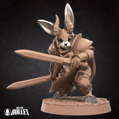 Harengon Warrior | Bite The Bullet | 35mm Scale | Resin Printed Tabletop RPG Miniature Figures | DND | 5E