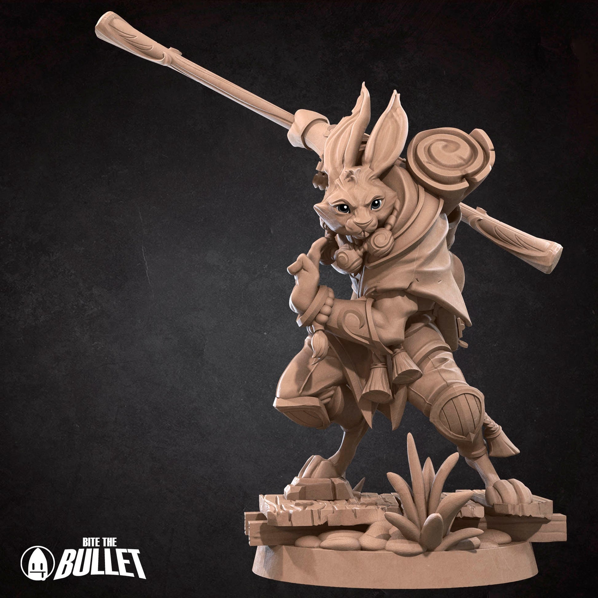 Harengon Monk | Bite The Bullet | 35mm Scale | Resin Printed Tabletop RPG Miniature Figures | DND | 5E