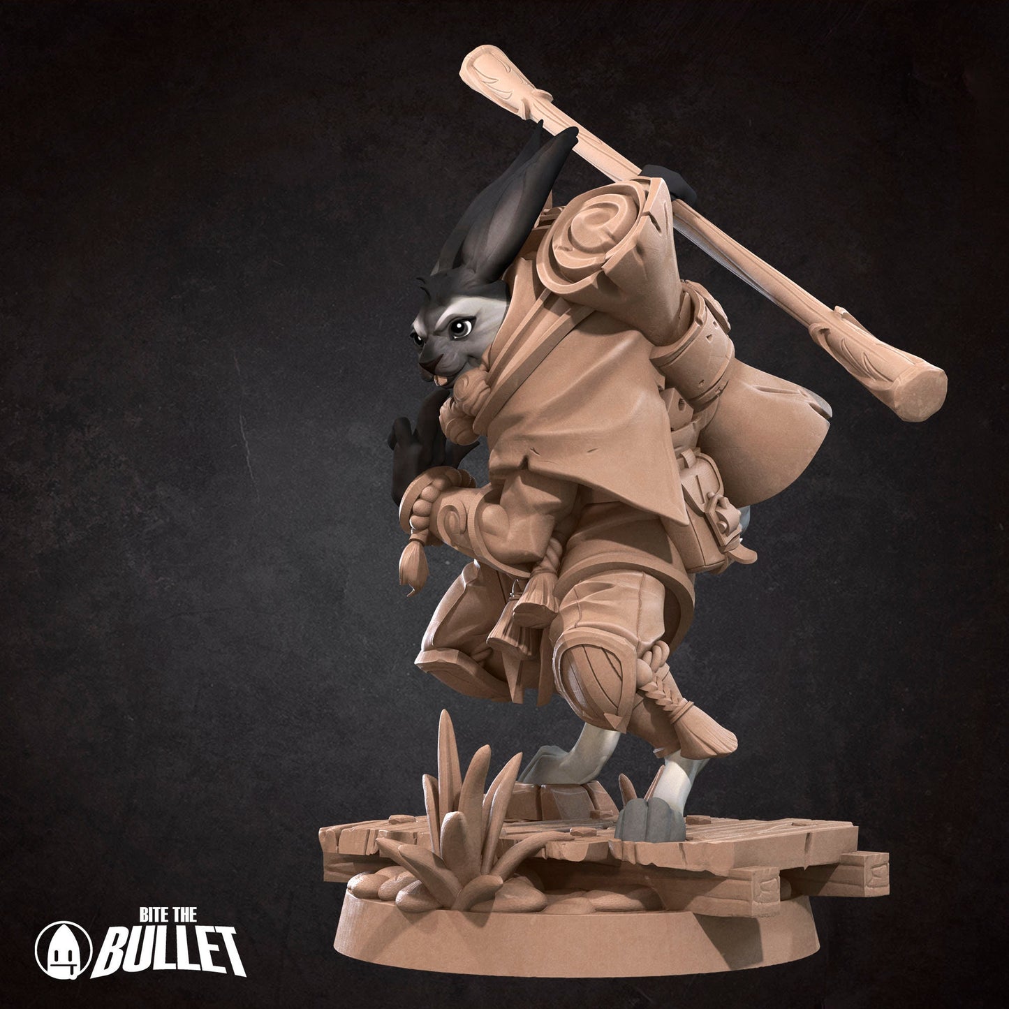Harengon Monk | Bite The Bullet | 35mm Scale | Resin Printed Tabletop RPG Miniature Figures | DND | 5E