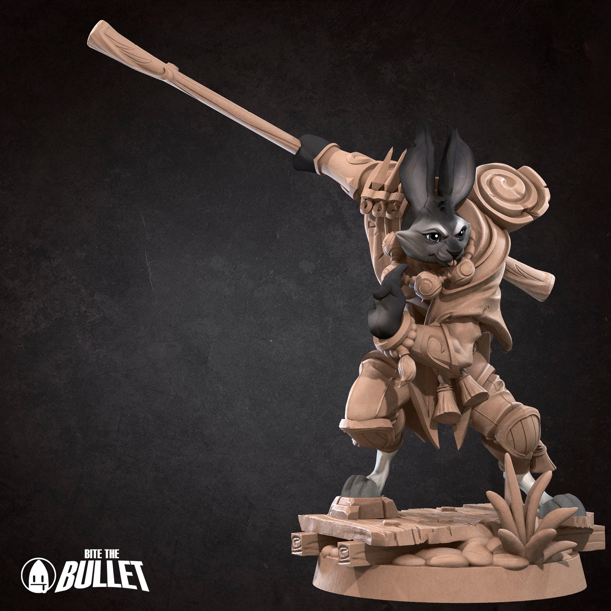 Harengon Monk | Bite The Bullet | 35mm Scale | Resin Printed Tabletop RPG Miniature Figures | DND | 5E