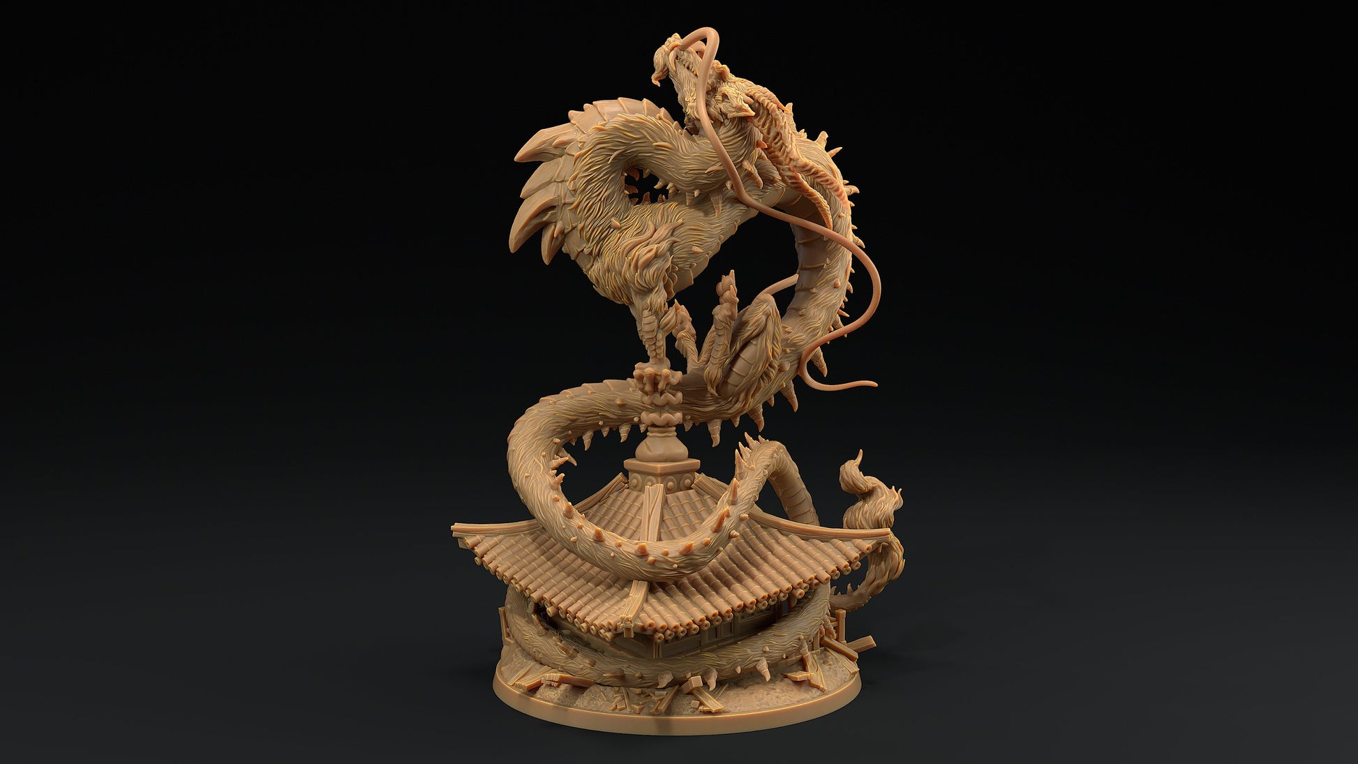 Large Wind Dragon | Dragon Trappers Lodge | Chosen Of The Kami | 32mm Scale Resin Printed Tabletop RPG Figure For DND