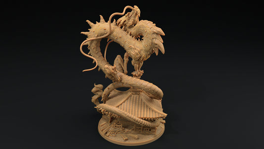 Large Wind Dragon | Dragon Trappers Lodge | Chosen Of The Kami | 32mm Scale Resin Printed Tabletop RPG Figure For DND