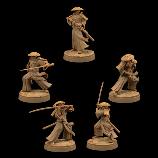 Sword Master Set | Dragon Trappers Lodge | Chosen Of The Kami | 32mm Scale Resin Printed Tabletop RPG Figure For DND