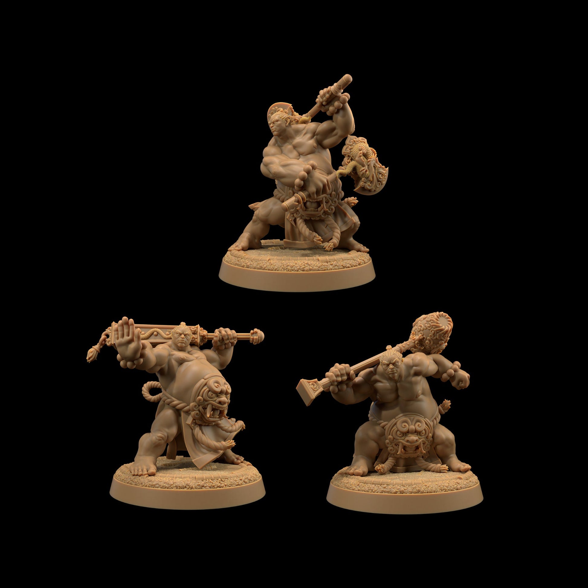 Sumo Set | Dragon Trappers Lodge | Chosen Of The Kami | 32mm Scale Resin Printed Tabletop RPG Figure For DND