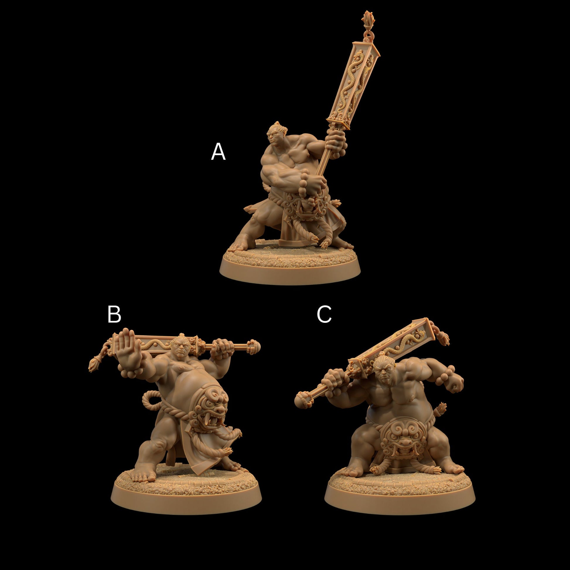 Sumo Set | Dragon Trappers Lodge | Chosen Of The Kami | 32mm Scale Resin Printed Tabletop RPG Figure For DND