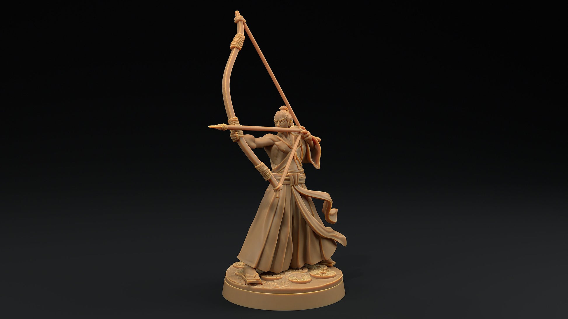 Archers Set | Dragon Trappers Lodge | Chosen Of The Kami | 32mm Scale Resin Printed Tabletop RPG Figure For DND