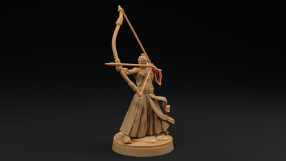 Archers Set | Dragon Trappers Lodge | Chosen Of The Kami | 32mm Scale Resin Printed Tabletop RPG Figure For DND