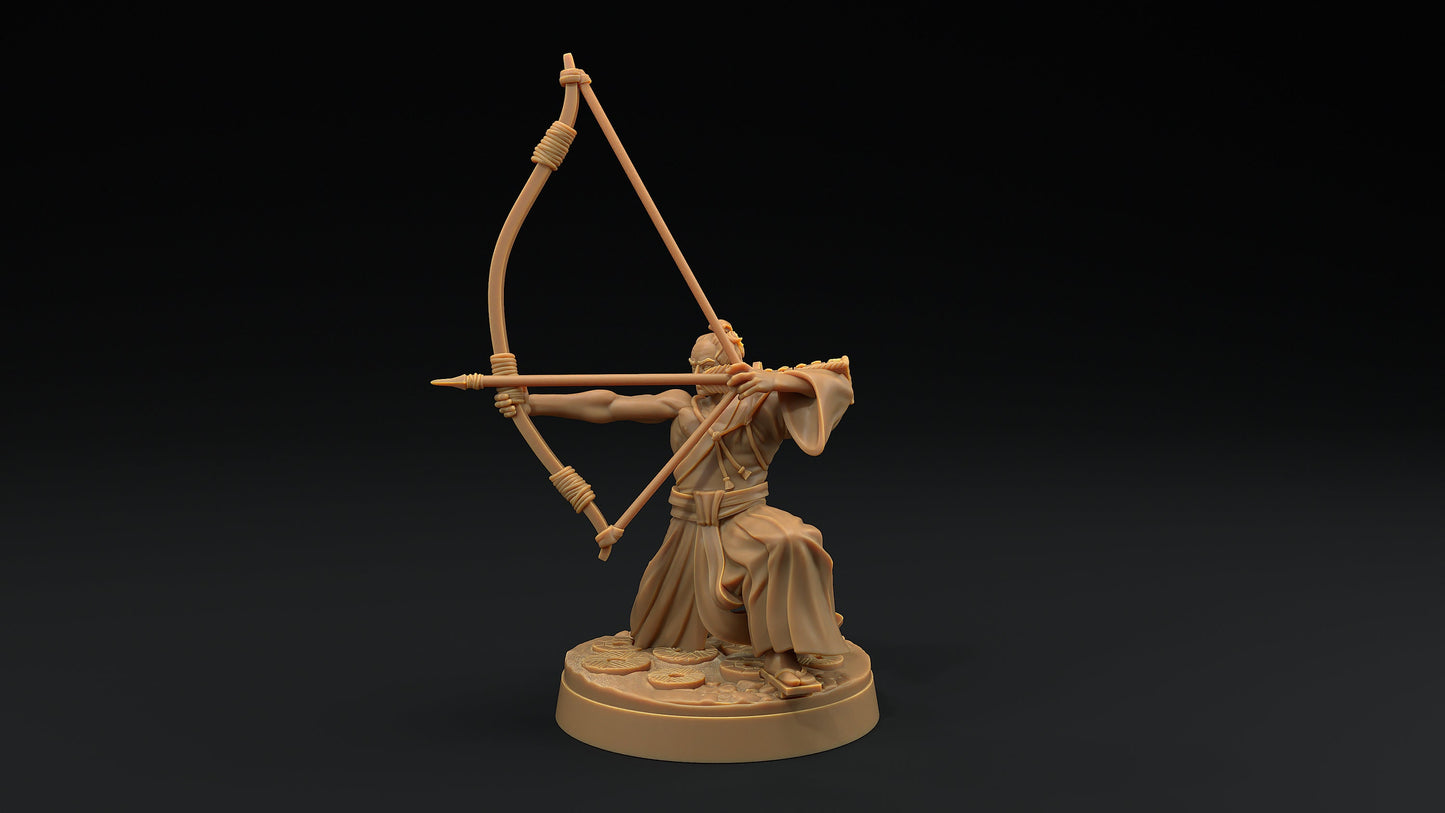 Archers Set | Dragon Trappers Lodge | Chosen Of The Kami | 32mm Scale Resin Printed Tabletop RPG Figure For DND