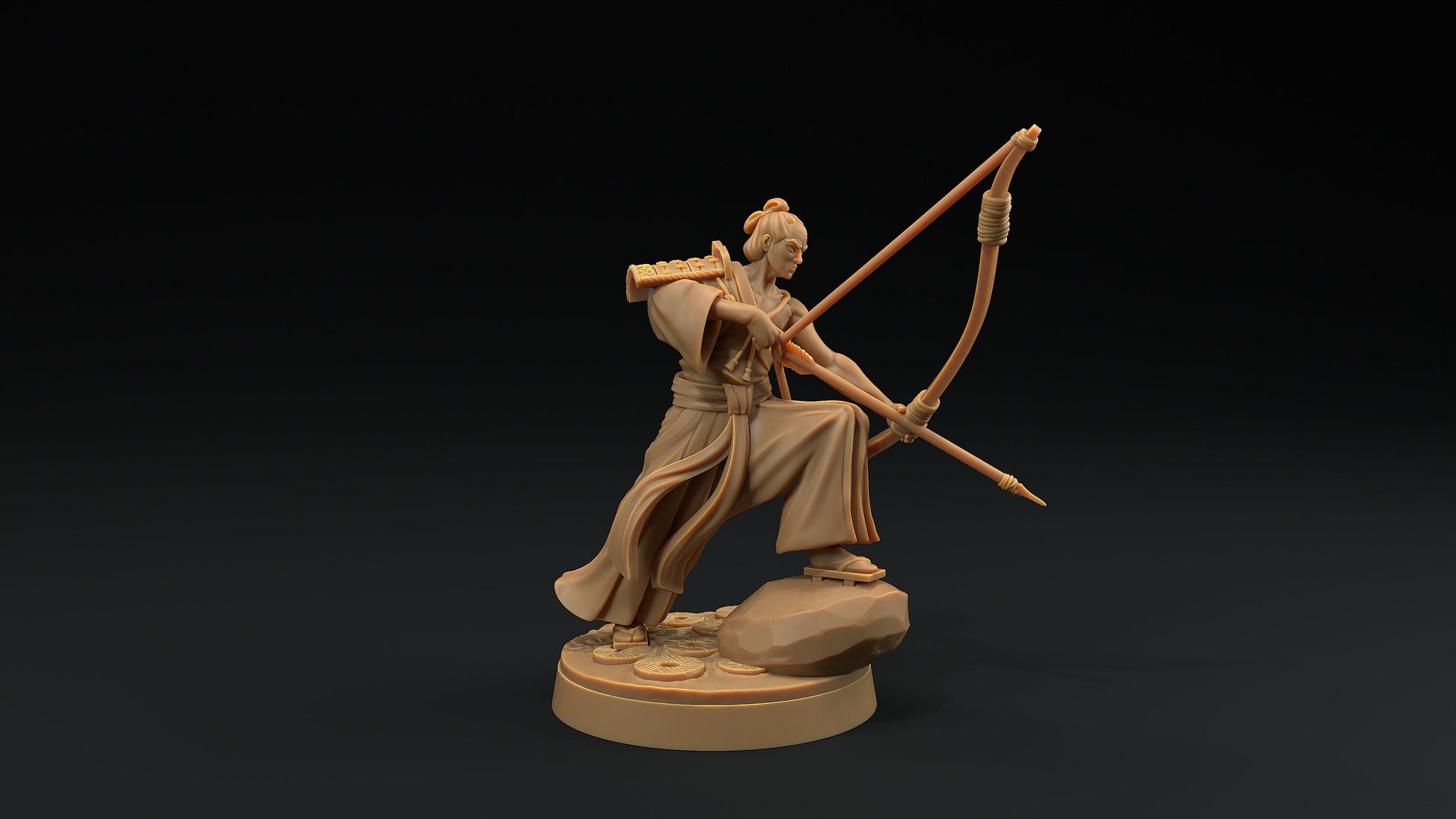Archers Set | Dragon Trappers Lodge | Chosen Of The Kami | 32mm Scale Resin Printed Tabletop RPG Figure For DND
