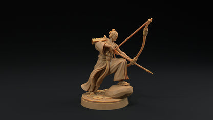 Archers Set | Dragon Trappers Lodge | Chosen Of The Kami | 32mm Scale Resin Printed Tabletop RPG Figure For DND