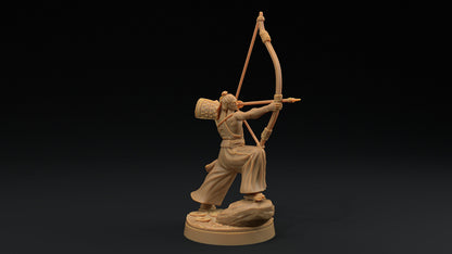 Archers Set | Dragon Trappers Lodge | Chosen Of The Kami | 32mm Scale Resin Printed Tabletop RPG Figure For DND