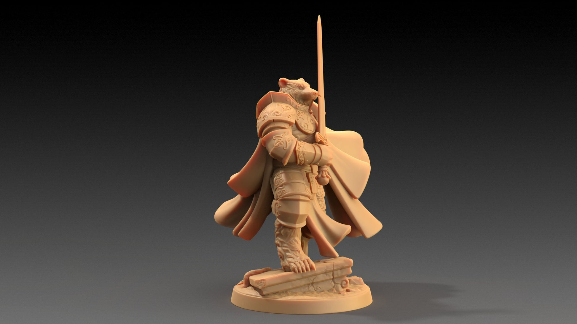 Lord Samson, Badger Knight | Dragon Trappers Lodge | The Critterfolk of Bluewoods Barrows | 32mm Scale Resin Printed TTRPG Figure For DND