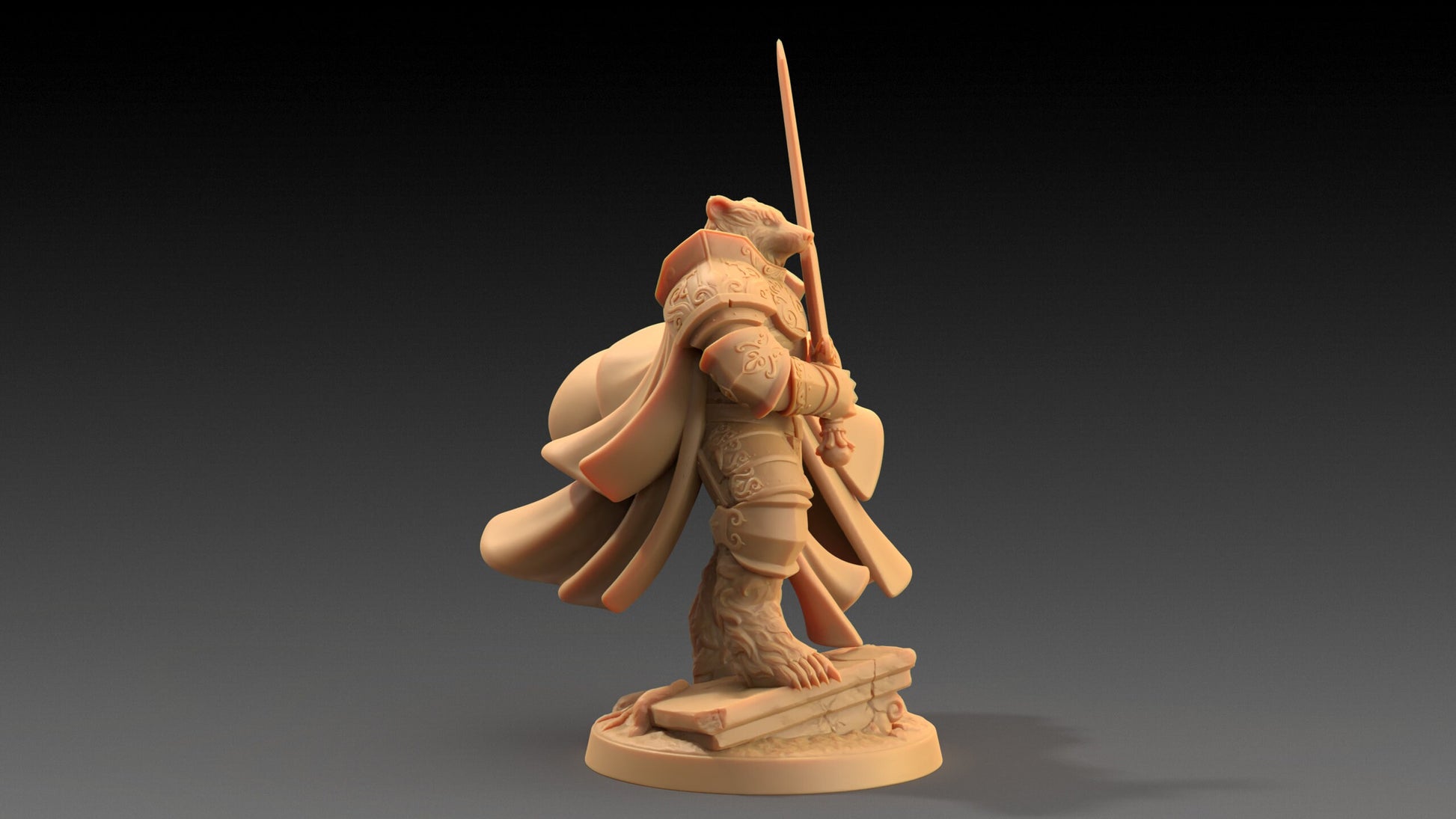 Lord Samson, Badger Knight | Dragon Trappers Lodge | The Critterfolk of Bluewoods Barrows | 32mm Scale Resin Printed TTRPG Figure For DND