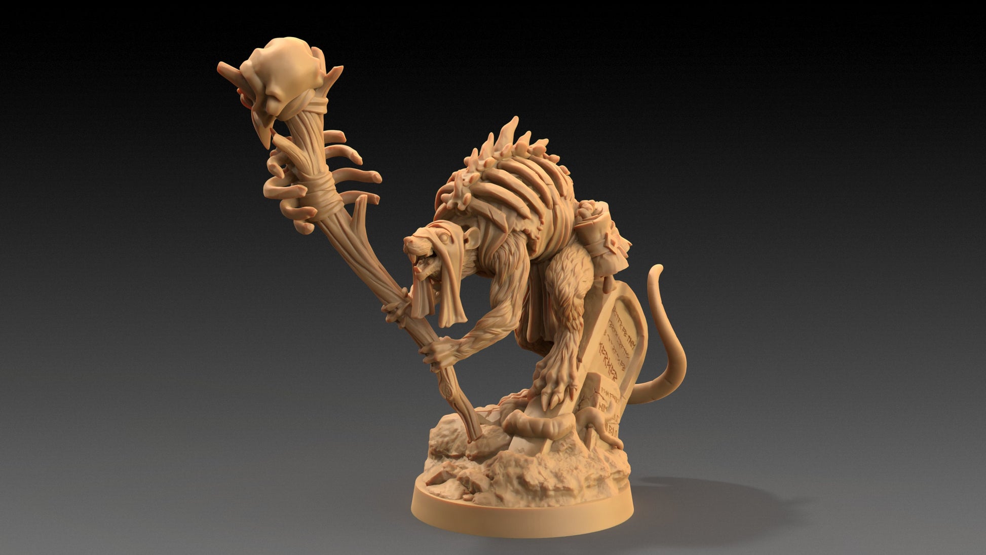 Skitterax, The Necromancer | Dragon Trappers Lodge | The Critterfolk of Bluewoods Barrows | 32mm Scale Resin Printed TTRPG Figure For DND