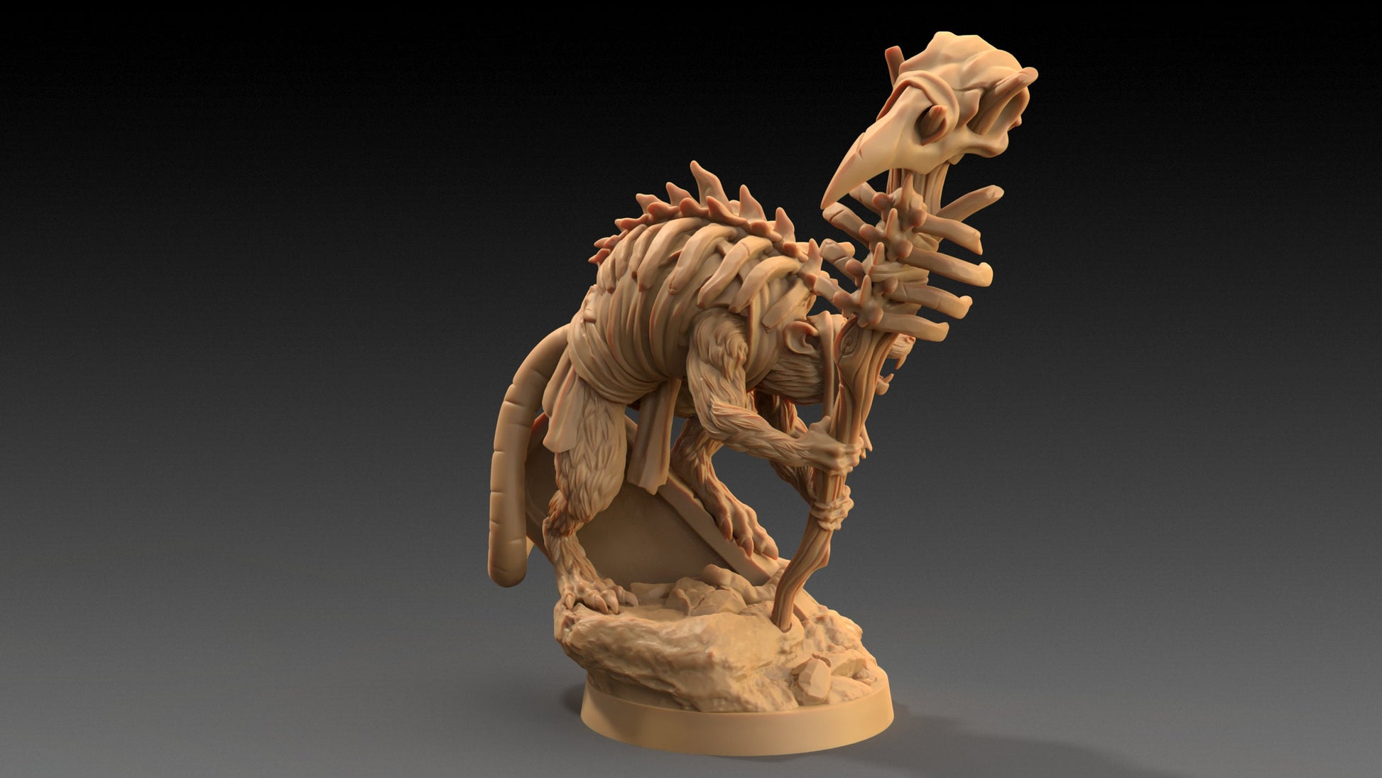 Skitterax, The Necromancer | Dragon Trappers Lodge | The Critterfolk of Bluewoods Barrows | 32mm Scale Resin Printed TTRPG Figure For DND