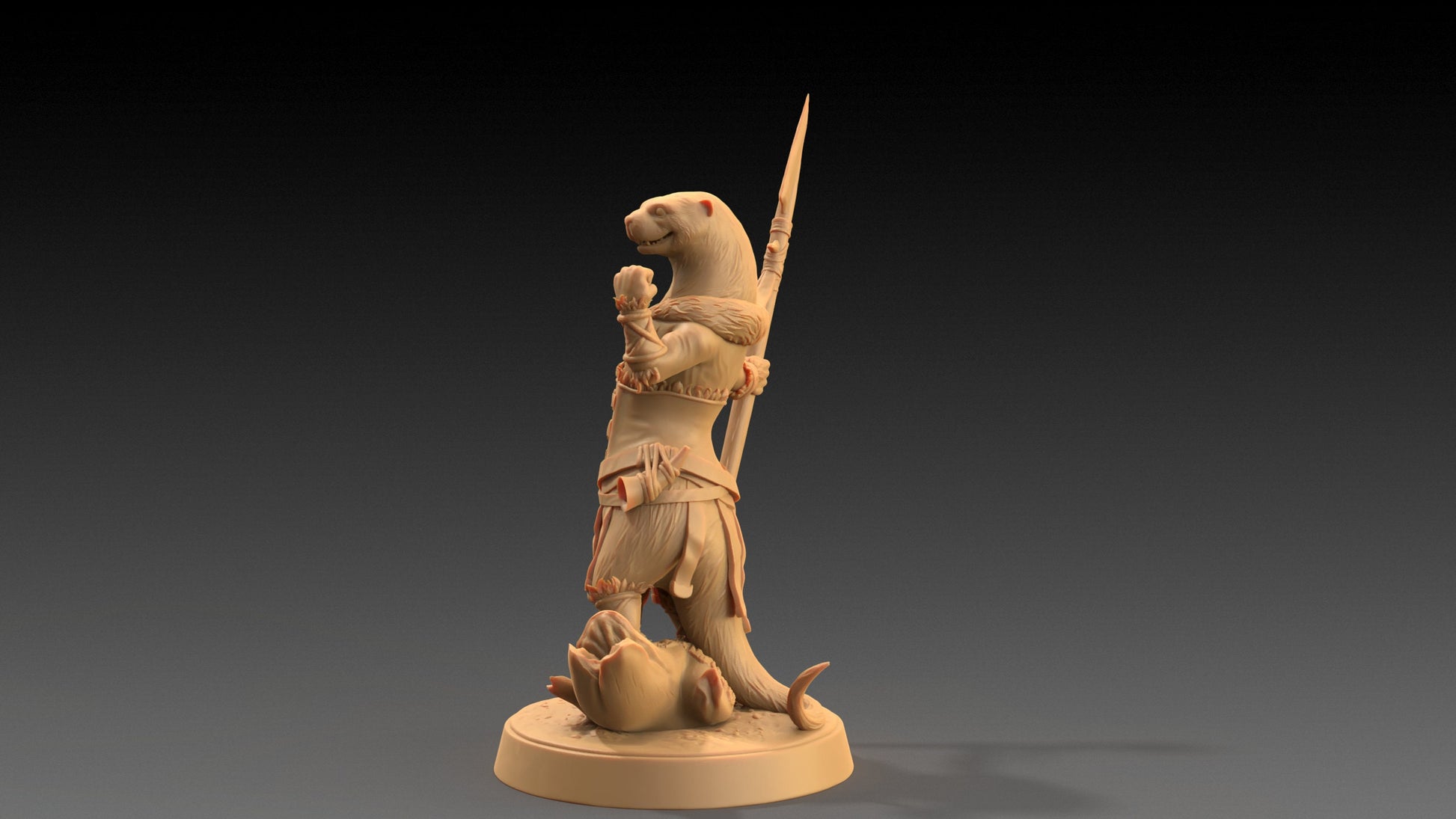 Pearl, Otter Spearmaster | Dragon Trappers Lodge | The Critterfolk of Bluewoods Barrows | 32mm Scale Resin Printed TTRPG Figure For DND