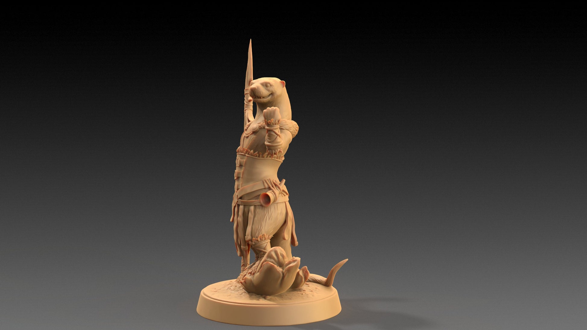 Pearl, Otter Spearmaster | Dragon Trappers Lodge | The Critterfolk of Bluewoods Barrows | 32mm Scale Resin Printed TTRPG Figure For DND