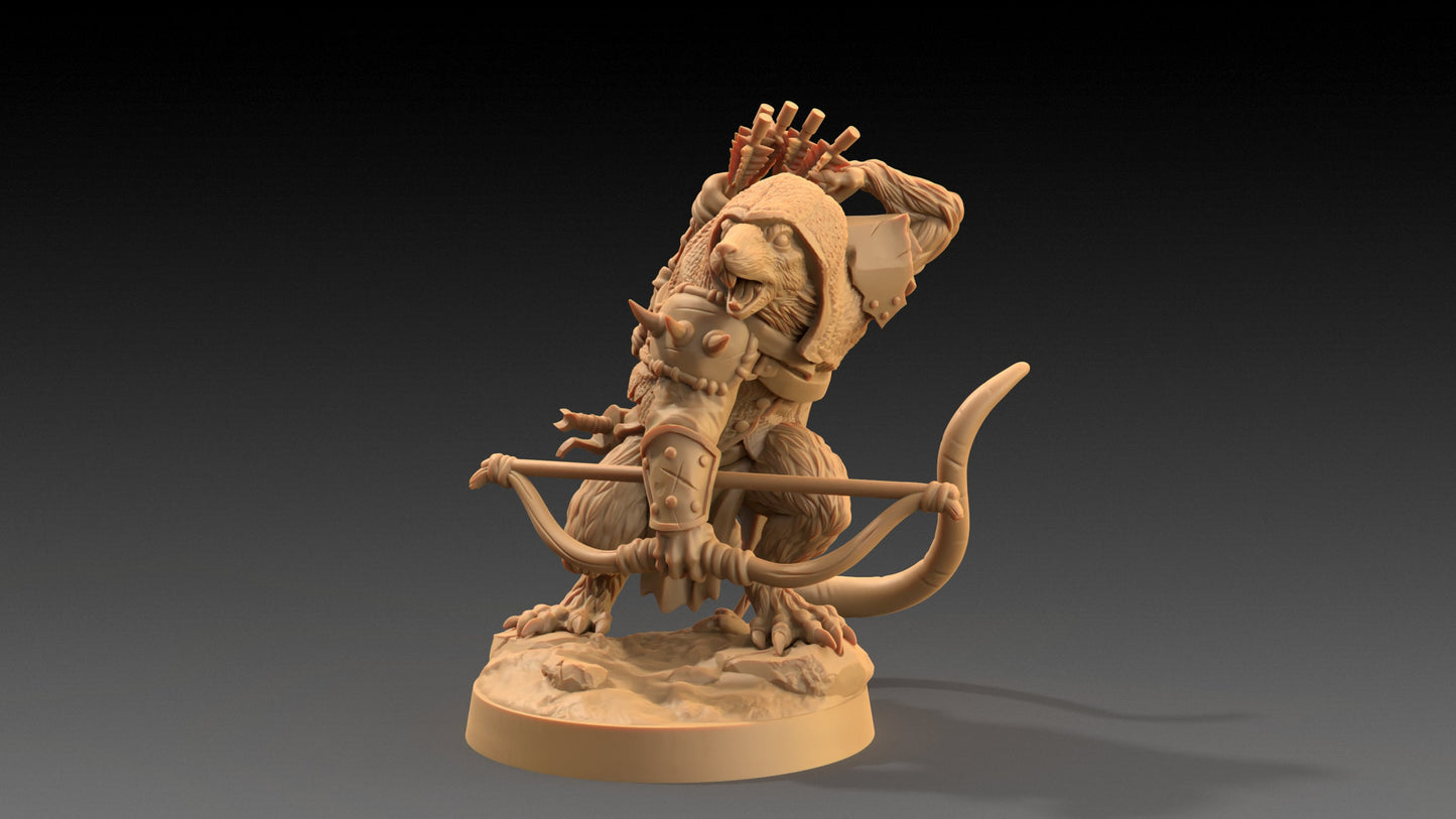 Rat Hordelings Set | Dragon Trappers Lodge | The Critterfolk of Bluewoods Barrows | 32mm Scale Resin Printed TTRPG Figure For DND