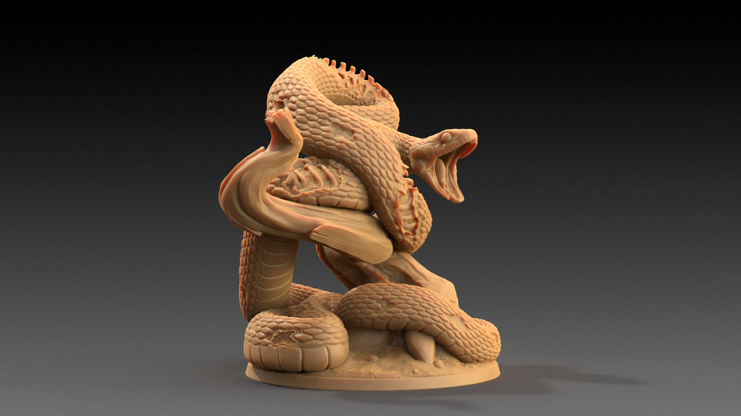 Giant Undead Snake | Dragon Trappers Lodge | The Critterfolk of Bluewoods Barrows | 32mm Scale Resin Printed TTRPG Figure For DND
