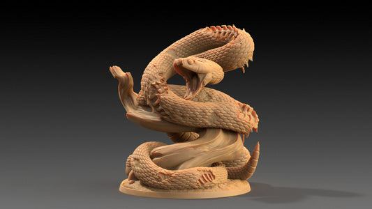 Giant Undead Snake | Dragon Trappers Lodge | The Critterfolk of Bluewoods Barrows | 32mm Scale Resin Printed TTRPG Figure For DND