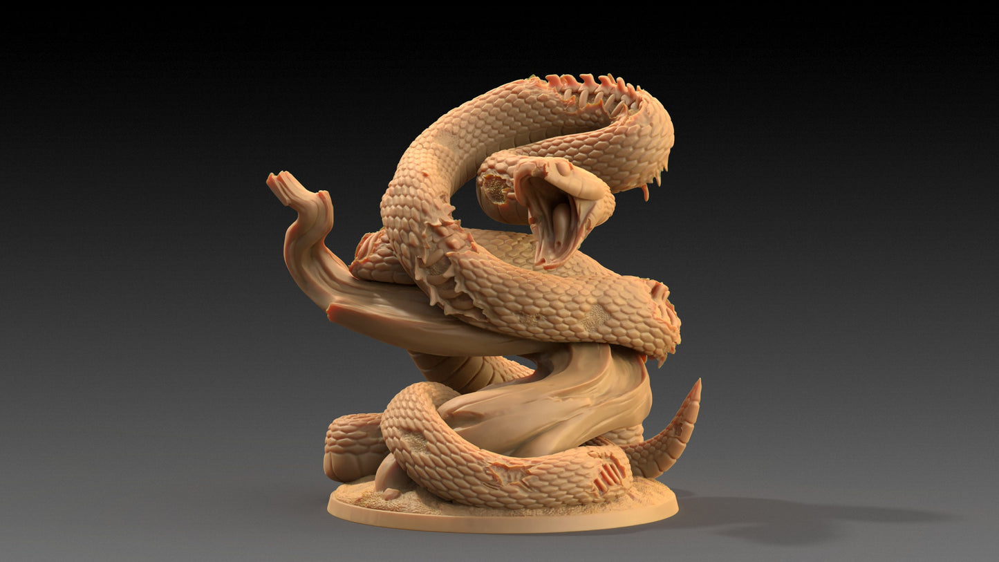 Giant Undead Snake | Dragon Trappers Lodge | The Critterfolk of Bluewoods Barrows | 32mm Scale Resin Printed TTRPG Figure For DND