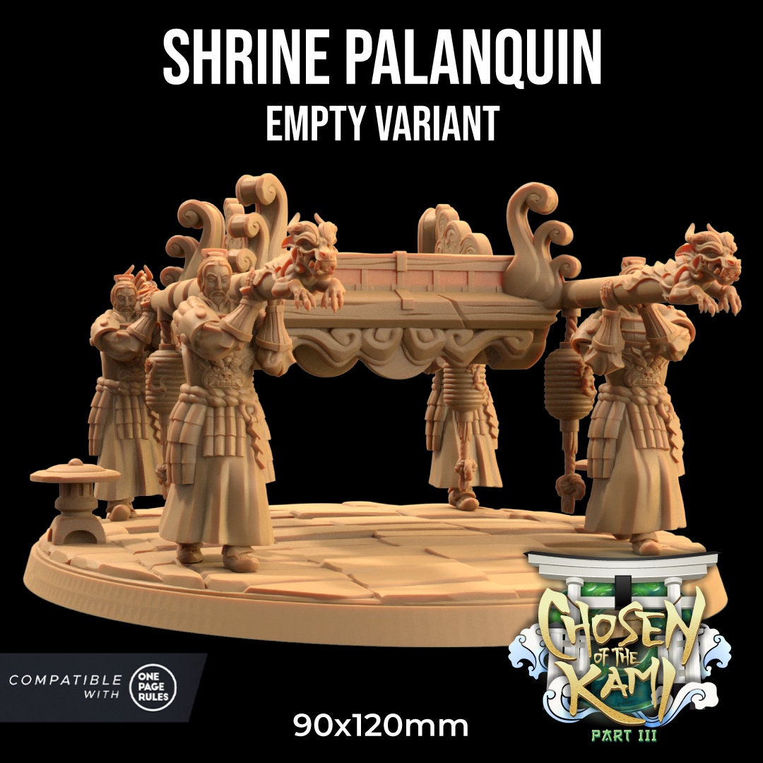 Shrine Palanquin | Dragon Trappers Lodge | Chosen Of The Kami | 32mm Scale Resin Printed Tabletop RPG Figure For DND