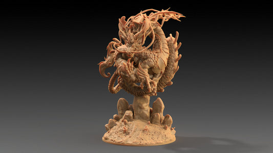 Large River Dragon | Dragon Trappers Lodge | Chosen Of The Kami | 32mm Scale Resin Printed Tabletop RPG Figure For DND
