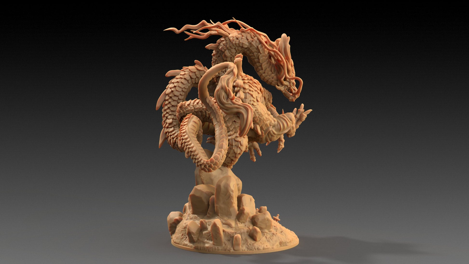 Large River Dragon | Dragon Trappers Lodge | Chosen Of The Kami | 32mm Scale Resin Printed Tabletop RPG Figure For DND