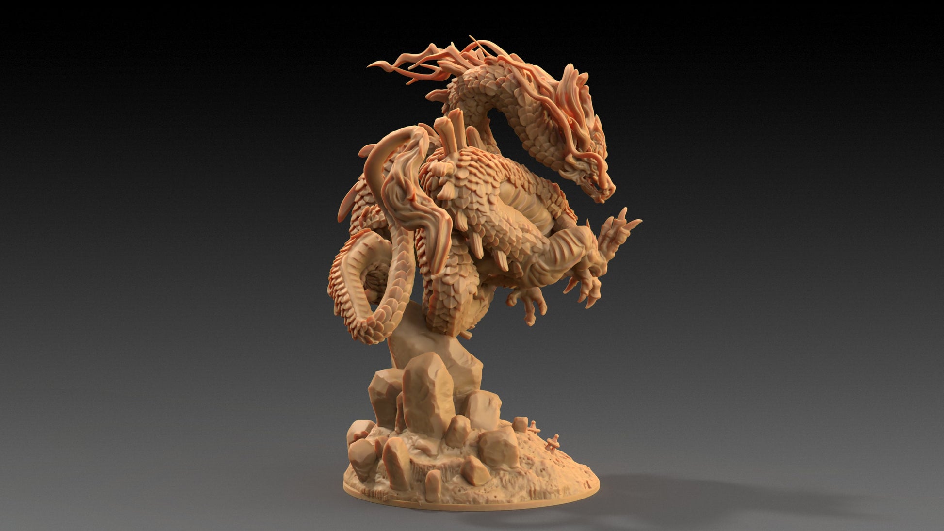 Large River Dragon | Dragon Trappers Lodge | Chosen Of The Kami | 32mm Scale Resin Printed Tabletop RPG Figure For DND