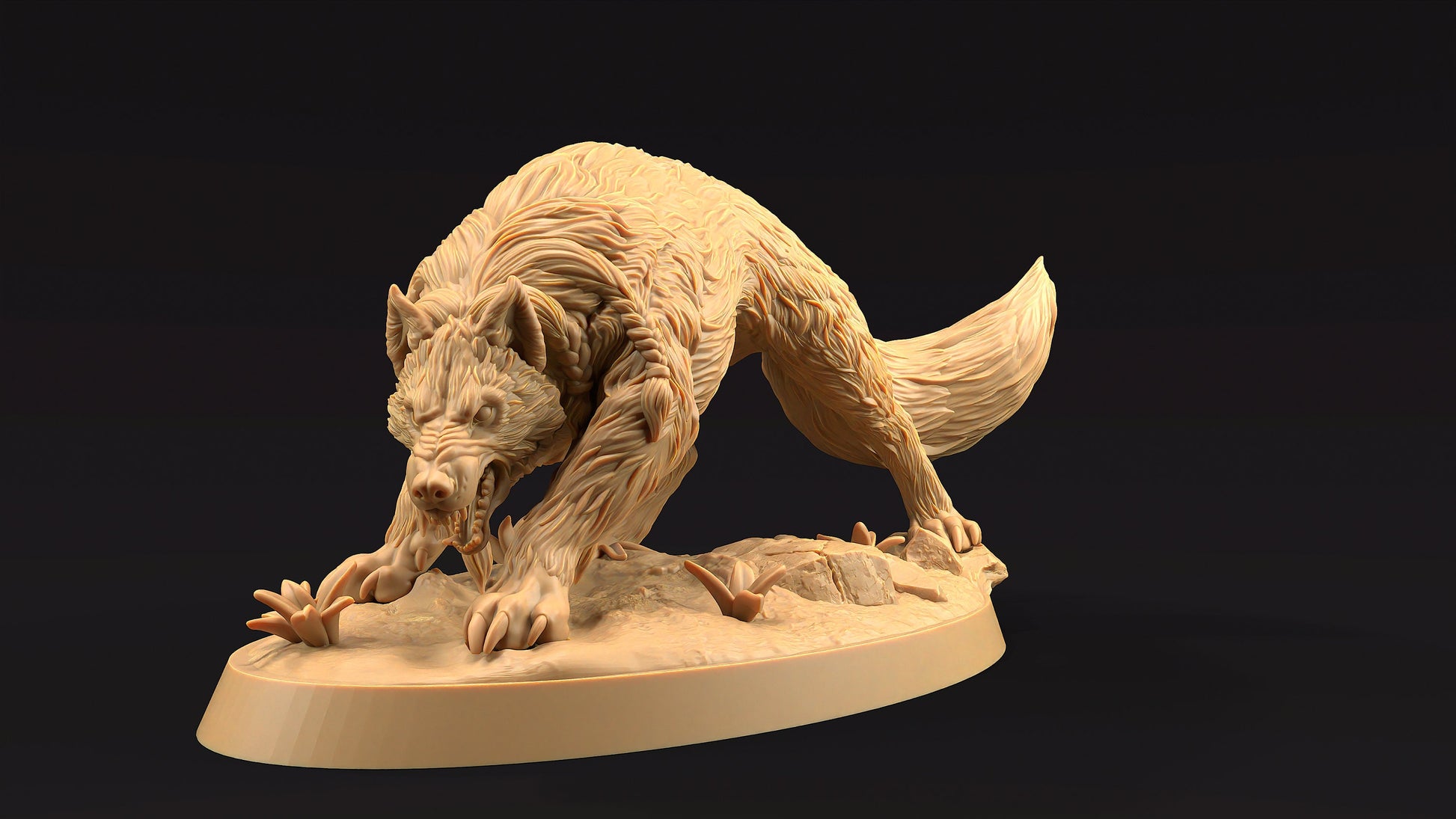 Moonborn Wolves Set | Dragon Trappers Lodge | The Moon Enclave | 32mm Scale Resin Printed Tabletop RPG Figure For DND