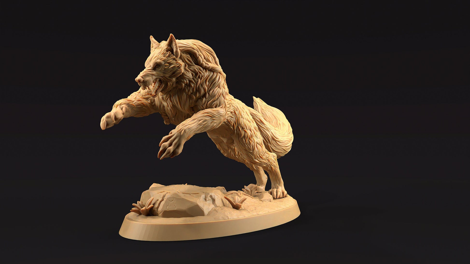 Moonborn Wolves Set | Dragon Trappers Lodge | The Moon Enclave | 32mm Scale Resin Printed Tabletop RPG Figure For DND