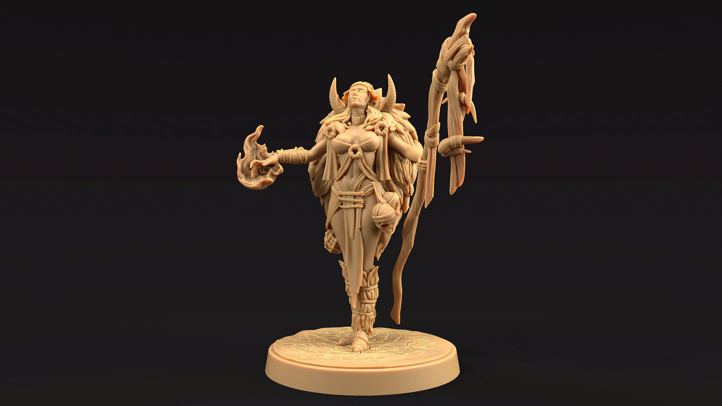 Naya, Shaman of Beasts | Dragon Trappers Lodge | Journey Through The Direlands | 32mm Scale Resin Printed Tabletop RPG Figure For DND